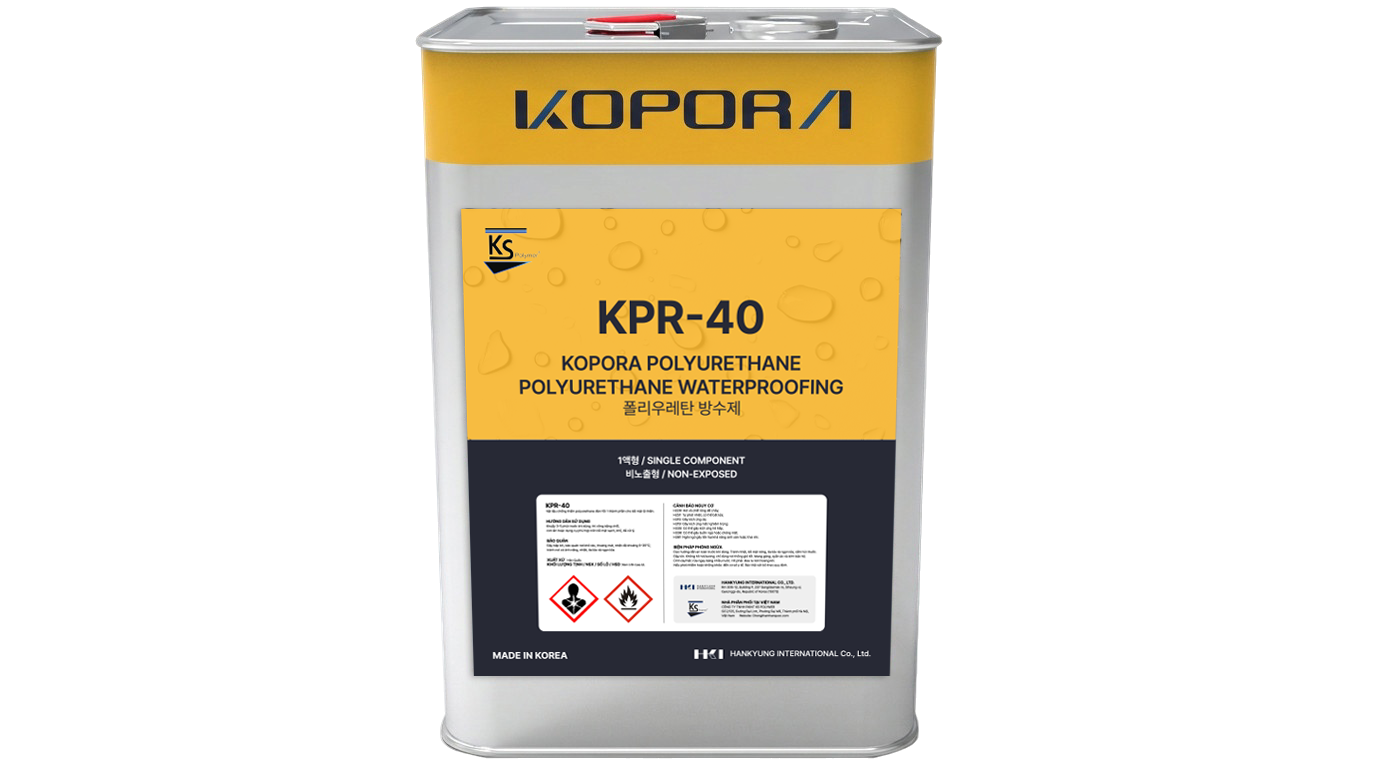 KOPORA KPR-40 là màng chống thấm PU 1 thành phần, được định hướng cho khu vực không lộ thiên hoặc những vị trí có lớp bảo vệ bên trên.